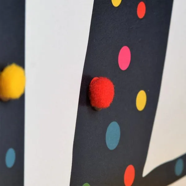 Birthday card 'Pen-blwydd Hapus 12!' Pompoms - Blue