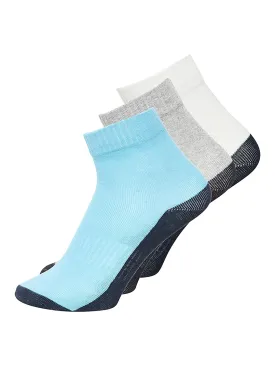 JUMP USA Men Ankle Length Pack of 3 Socks_Blue_Grey_White