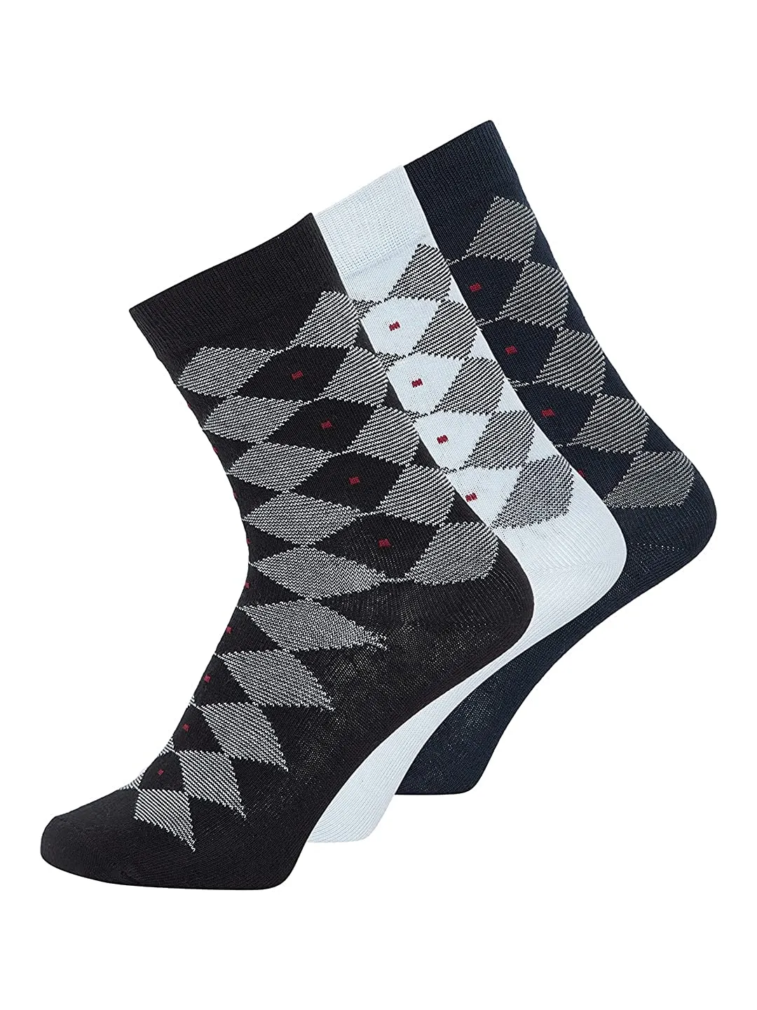 JUMP USA Men Calf Length Pack of 3 Socks_Blue_Black_Blue