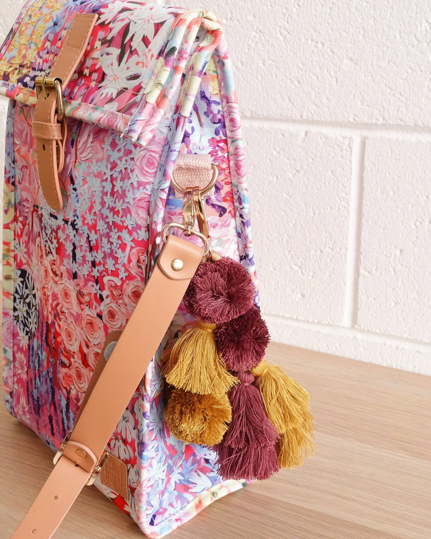 Large Pom Pom Mustard & Plum