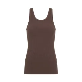 Spell Staples Rib Singlet Tank - Chocolate
