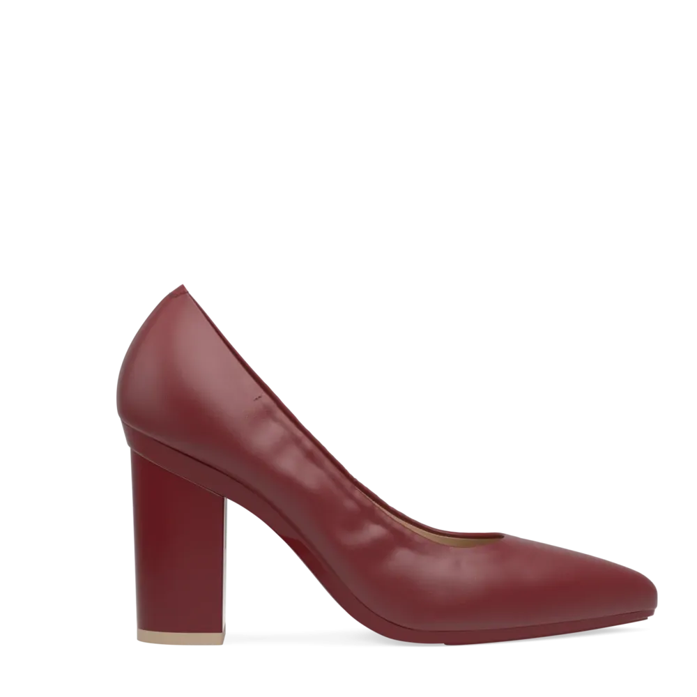 The Pump - Merlot Stretch Leather 4 Block