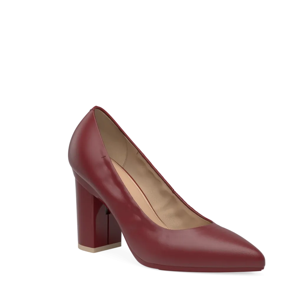 The Pump - Merlot Stretch Leather 4 Block