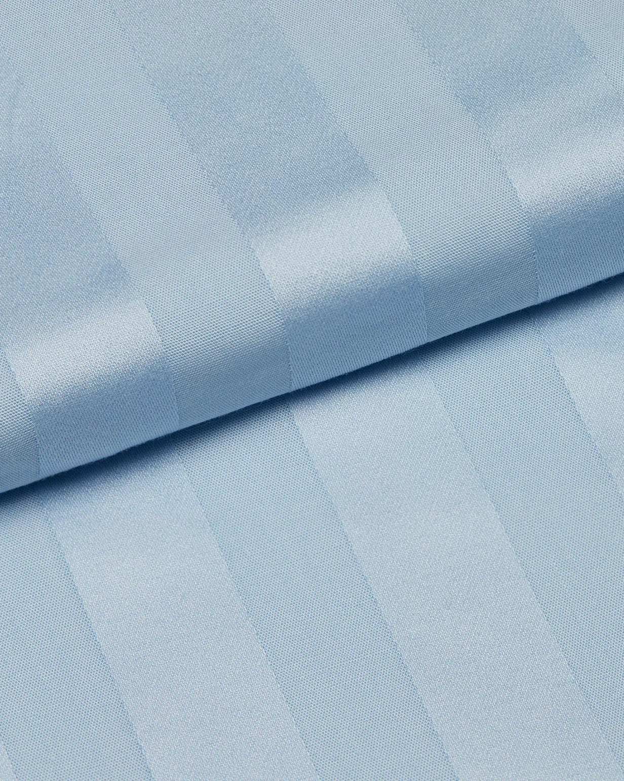 Women's Satin Stripe Cotton Pyjamas - Sky