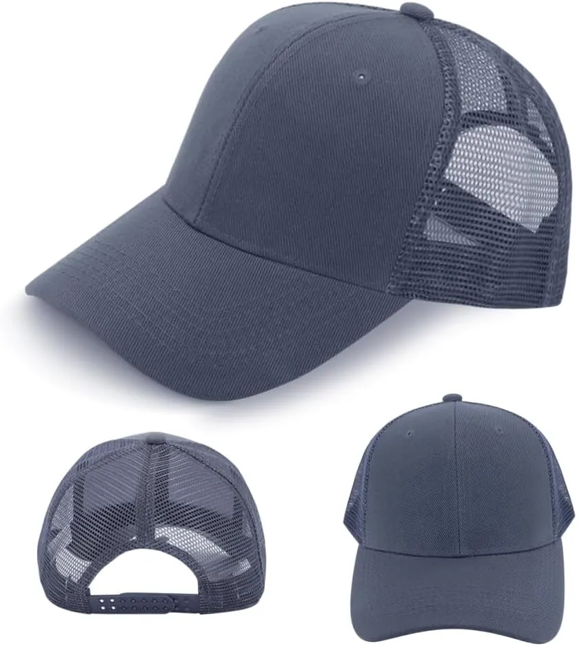 ZH 24 Pack Blank Mesh Trucker Hats, Bulk Baseball Caps Adjustable for Men and Women, Wholesale Plain Snapback Caps