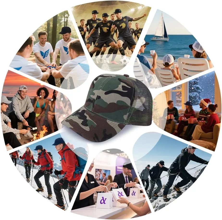 ZH 24 Pack Blank Mesh Trucker Hats, Bulk Baseball Caps Adjustable for Men and Women, Wholesale Plain Snapback Caps