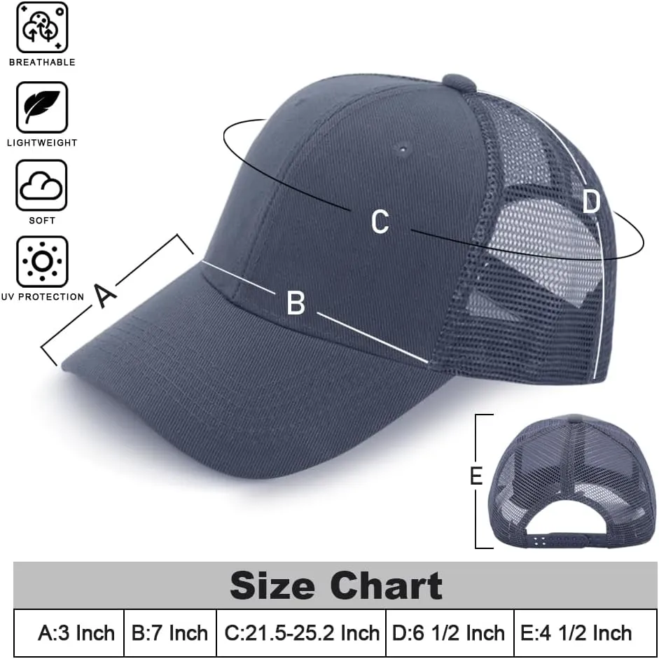 ZH 24 Pack Blank Mesh Trucker Hats, Bulk Baseball Caps Adjustable for Men and Women, Wholesale Plain Snapback Caps