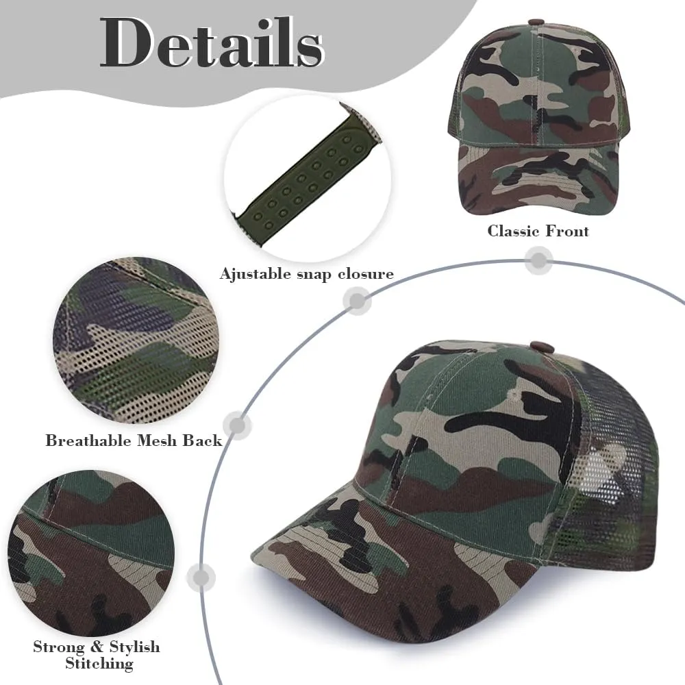 ZH 24 Pack Blank Mesh Trucker Hats, Bulk Baseball Caps Adjustable for Men and Women, Wholesale Plain Snapback Caps