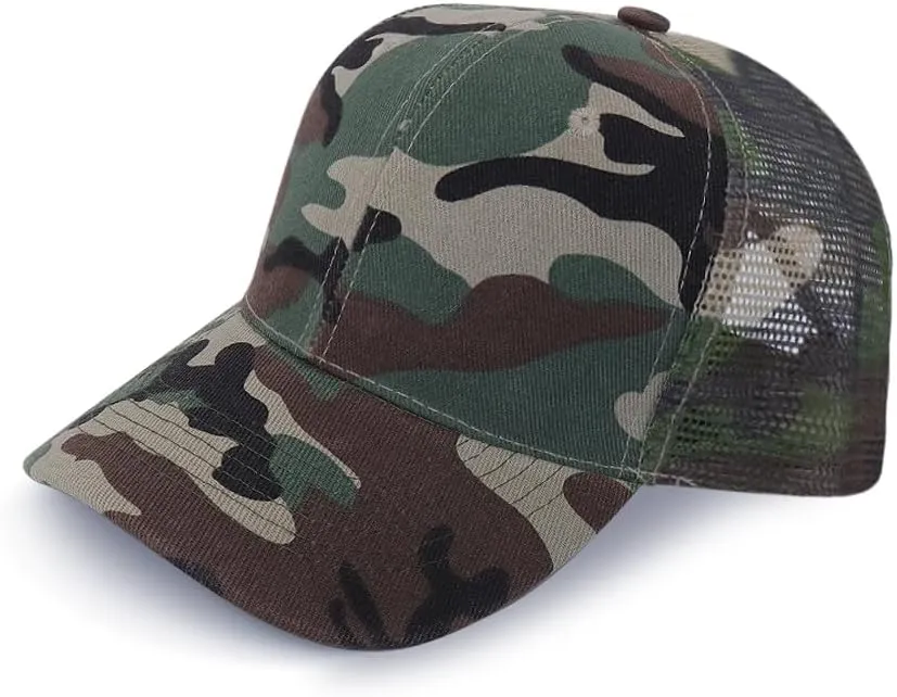 ZH 24 Pack Blank Mesh Trucker Hats, Bulk Baseball Caps Adjustable for Men and Women, Wholesale Plain Snapback Caps