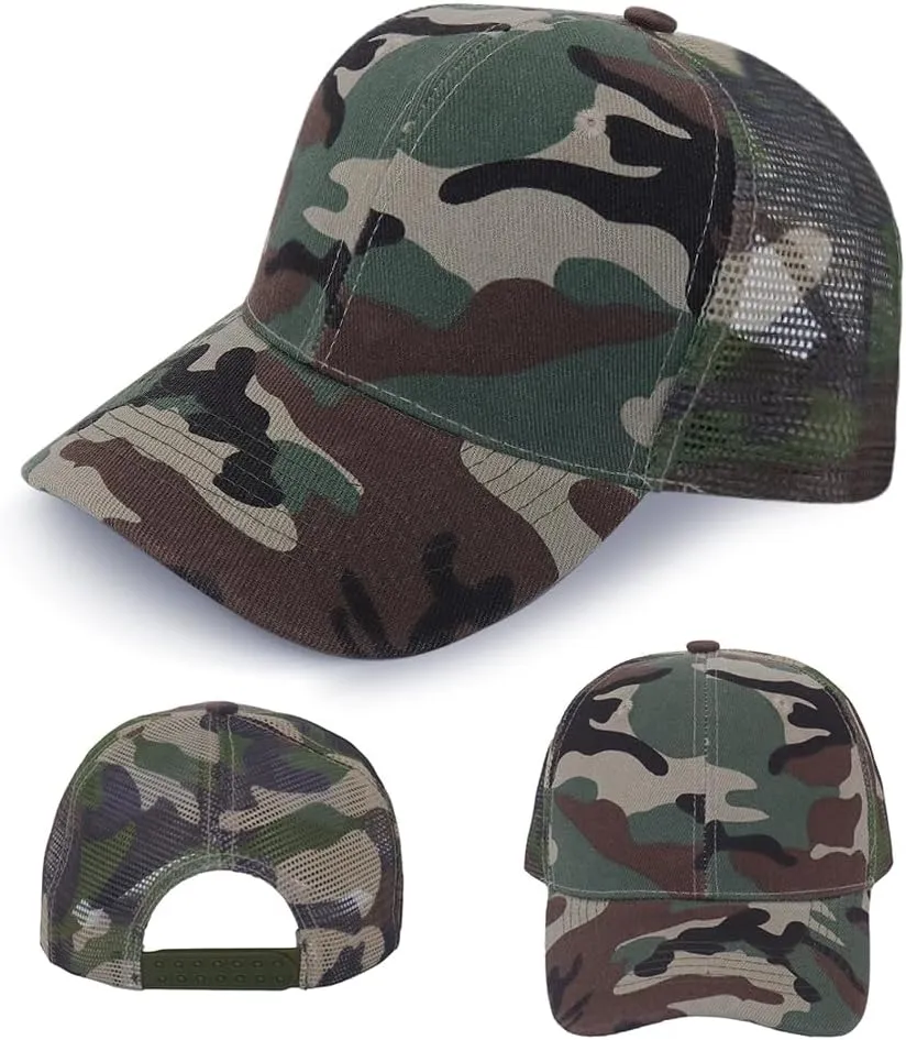 ZH 24 Pack Blank Mesh Trucker Hats, Bulk Baseball Caps Adjustable for Men and Women, Wholesale Plain Snapback Caps